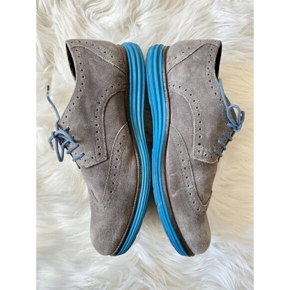 Vito Rossi Suede Gray Leather Oxfords Shoes 7 - Picture 4 of 6